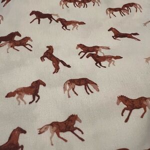London Kaye Horse Equestrian Print Full Bedsheets 2 Pillowcases Brown White Pony